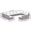 vidaXL Set Divani da Giardino 12 pz con Cuscini in Polyrattan Marrone