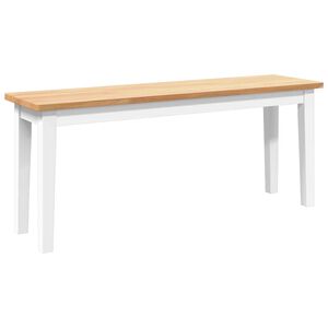 vidaXL Panca 110 cm Bianco in Legno Massello di Hevea