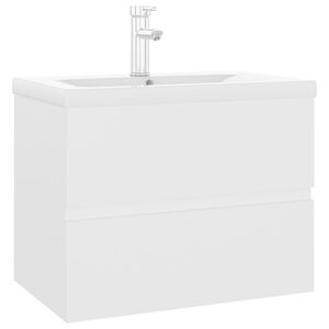vidaXL Mobile con Lavabo Integrato Bianco in Legno Multistrato