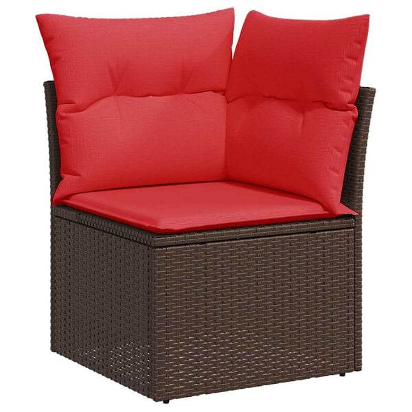 vidaXL Set Divano da Giardino 5 pz con Cuscini Marrone in Polyrattan