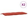 vidaXL Cuscini Panca Giardino 2pz Rosso Mélange 120x50x7 cm Tessuto