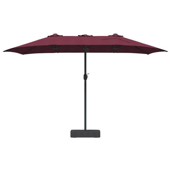 vidaXL Ombrello da giardino Rosso Bordeaux 385 x 209 x 244 cm