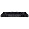 vidaXL Cuscino per Pallet Motivo a Quadri Nero 120x80x12 cm in Tessuto