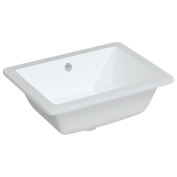 vidaXL Lavandino da Bagno Bianco 46,5x35x18 cm Rettangolare Ceramica