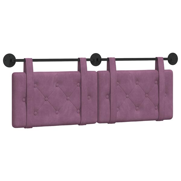 vidaXL Testata appesa Montaggio a parete Viola 150 x 55 x 5 cm Velluto