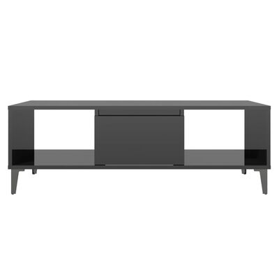 vidaXL Tavolino da Salotto Nero Lucido 103,5x60x35cm Legno Multistrato