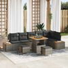vidaXL Set Divano da Giardino 9 pcs Grigio polyrattan