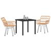 vidaXL Set da Pranzo per Giardino 3 pcs Marrone