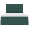 vidaXL Letto con contenitore e materasso Verde Scuro 140 x 190 cm