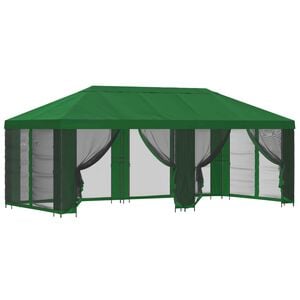 vidaXL Gazebo con pareti laterali 6 x 3 m Verde Poliestere e Acciaio