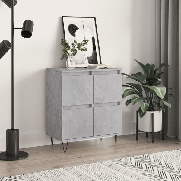vidaXL Credenza Grigio Cemento 60x35x70 cm in Legno Multistrato