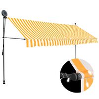 vidaXL Tenda da Sole Retrattile Manuale LED 350 cm Bianca e Arancione