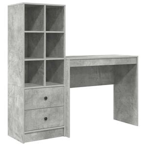 vidaXL Scrivania Grigio cemento 135,5 x 40 x 127 cm 2 pz