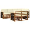 vidaXL Set divano sezionale con cuscino 6 pcs Naturale e Crema