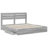 vidaXL Letto con Contenitore con testiera Grigio Sonoma 180 x 200 cm