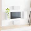 vidaXL Set mobile TV 4 pcs Bianco Legno multistrato