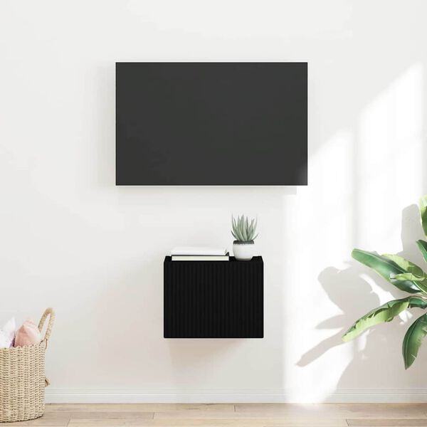 vidaXL Mobile TV da parete Nero 60 x 31 x 29.5 cm Legno multistrato