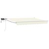 vidaXL Tenda retrattile manuale con LED Crema e Bianco 3,5 x 2 m