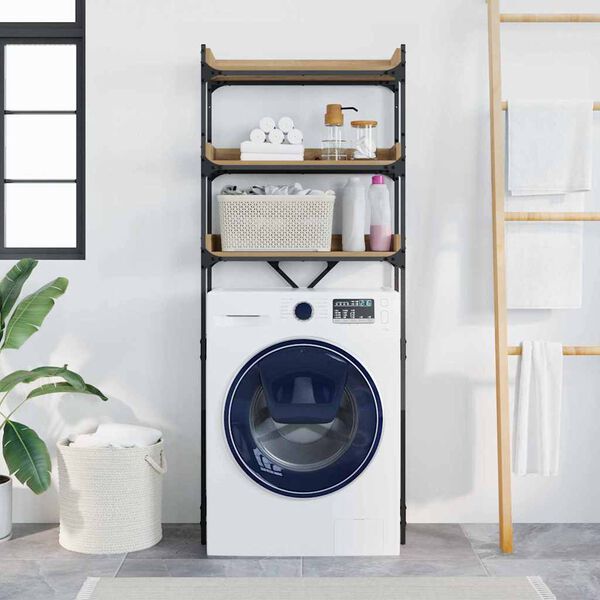 vidaXL Mensola per lavatrice Rovere artigianale 67 x 25 x 163 cm