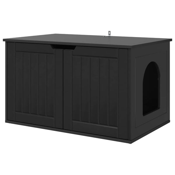 vidaXL Casa per Gatti Nero 85 x 55 x 50,5 cm Legno multistrato