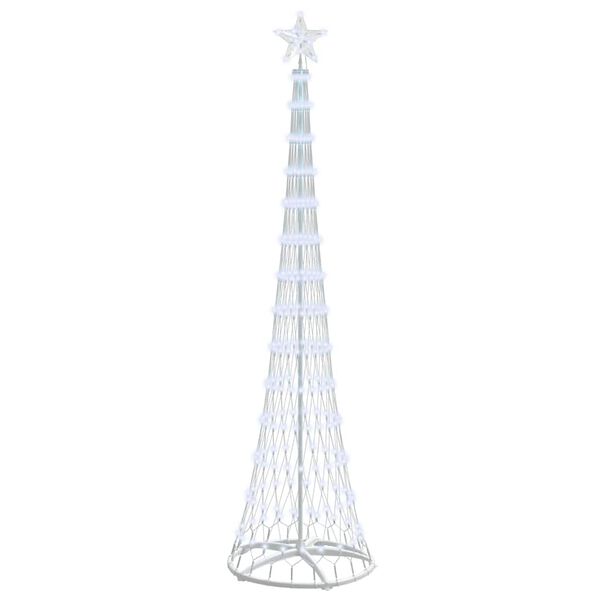 vidaXL Albero di Natale LED Bianco freddo 70 x 70 x 250 cm Metallo