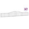 vidaXL Cesti Gabbioni ad Arco 7 pz 400x30x40/60 cm Ferro Zincato