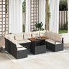 vidaXL Set Divano da Giardino 10 pcs Nero Poly Rattan