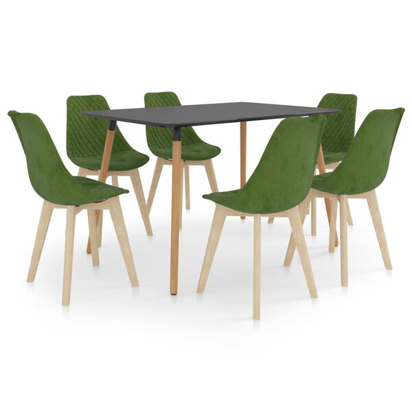 vidaXL Set da Pranzo 7 pz Verde Chiaro
