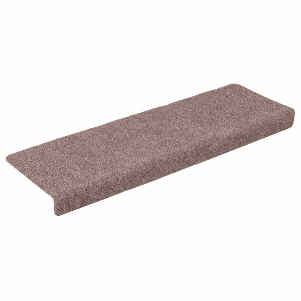vidaXL Tappetini per scale autoadesivi 5 pz 65x21x4 cm Marrone Chiaro Bordo rettangolare