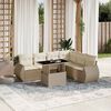 vidaXL Set Divani da Giardino 7 pz con Cuscini Beige in Polyrattan