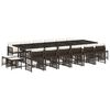 vidaXL Set da Pranzo da Giardino 17 pz con Cuscini Marrone Polyrattan