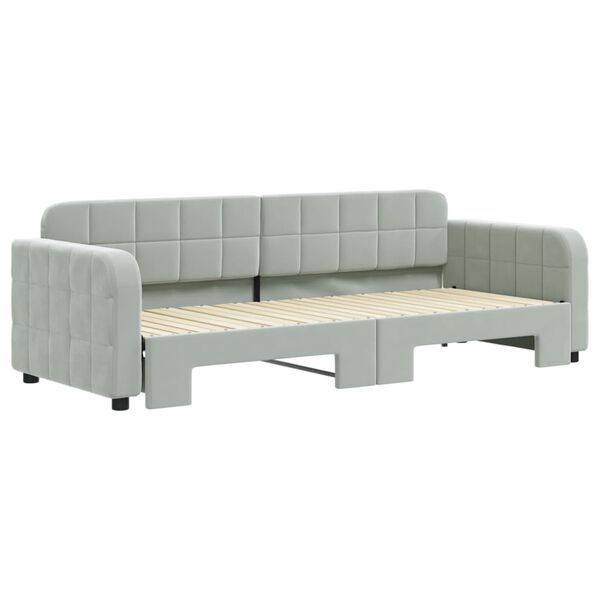 vidaXL Divano Letto con Letto Estraibile Grigio Chiaro 80x200 Velluto