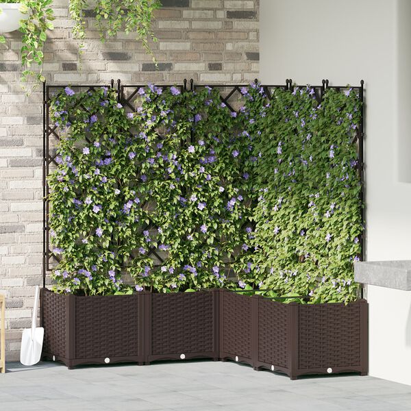 vidaXL Vaso da giardino 5 pcs Marrone 120 x 120 x 143 cm Acciaio