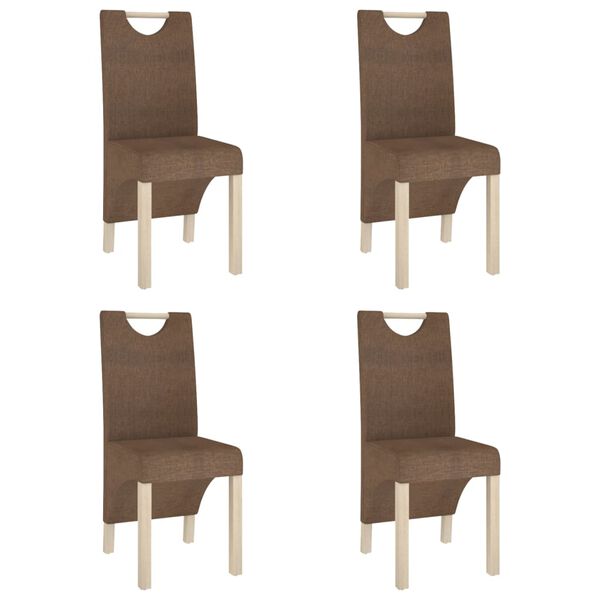 vidaXL Sedie da Pranzo 4 pz Marroni in Tessuto