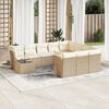 vidaXL Set Divani da Giardino 11 pz con Cuscini Beige in Polyrattan