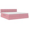 vidaXL Letto con contenitore e LED con led Rosa 200 x 200 cm Velluto