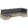 vidaXL Set di divani 7 pz 7-Numero di posti Grigio chiaro polyrattan