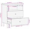 vidaXL Comodino 50x33x60 cm in Legno Massello di Acacia