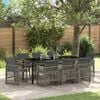 vidaXL Set da Pranzo per Giardino 9 pcs Grigio polyrattan
