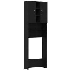 vidaXL Mobile per Lavatrice Rovere Nero 64x25,5x190 cm