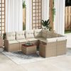 vidaXL Set Divano da Giardino 9 pcs Beige e bianco