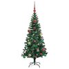 vidaXL Albero di Natale artificiale con luci integrate Verde 150 cm