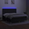 vidaXL Letto a Molle con Materasso e LED Nero 180x200cm in Tessuto