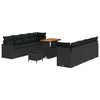 vidaXL Set Divano da Giardino 11 pz Nero polyrattan