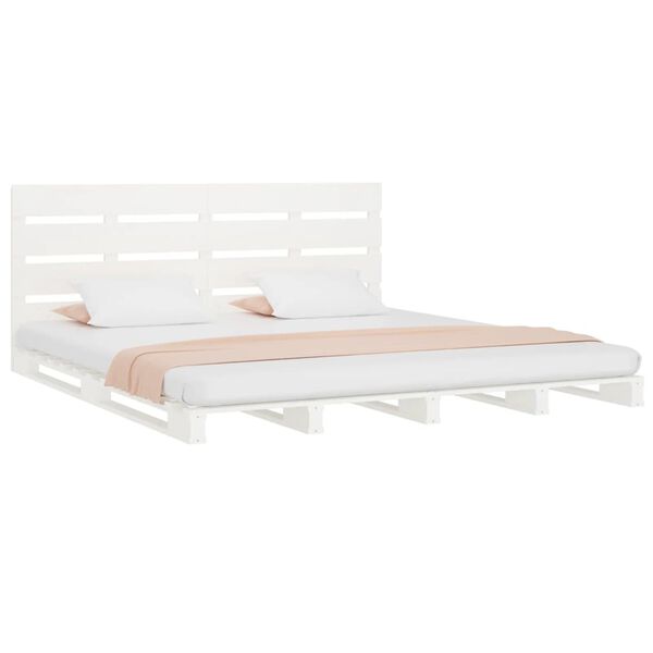 vidaXL Letto senza Materasso Bianco 140x190 cm Legno Massello di Pino