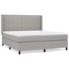 vidaXL Giroletto a Molle con Materasso Grigio Chiaro160x200 cm Tessuto