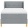 vidaXL Letto a molle con materasso Grigio chiaro 90 x 190 cm Tessuto