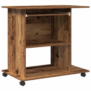 vidaXL Scrivania da Computer Legno Antico 80x50x75cm Legno Multistrato