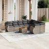 vidaXL Set Divano da Giardino 10 pz con Cuscini Grigio in Polyrattan