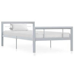 vidaXL Giroletto Grigio e Bianco in Metallo 100x200 cm